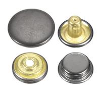sourcing map 30 Sets Press-Stud Cap Buttons 15mm Metal Snap Fastener Alloy Sew-on Snap Buttons for Bags Leather Marine Boat Canvas, Gun