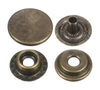 sourcing map 30 Sets Press-Stud Cap Buttons 15mm Metal Snap Fastener Alloy Sew-on Snap Buttons for Bags Leather Marine Boats Canvas, Bronze