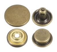 sourcing map 30 Sets Press-Stud Cap Buttons 15mm Metal Snap Fastener Alloy Sew-on Snap Buttons for Bag Leather Marine Boat Canvas, Bronze
