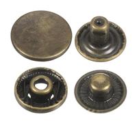 sourcing map 30 Sets Press-Stud Cap Buttons 15mm Metal Snap Fastener Alloy Sew-on Snap Buttons for Bags Leathers Marine Boat Canvas, Bronze