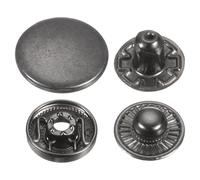 sourcing map 30 Sets Press-Stud Cap Buttons 15mm Metal Snap Fastener Alloy Sew-on Snap Buttons for Bags Leathers Marine Boat Canvas, Gun
