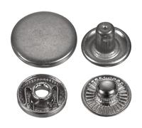 sourcing map 30 Sets Press-Stud Cap Buttons 15mm Metal Snap Fastener Alloy Sew-on Snap Buttons for Bag Leathers Marine Boat Canvas, Gun