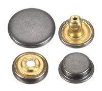 sourcing map 30 Sets Press-Stud Cap Buttons 15mm Metal Snap Fastener Alloy Sew-on Snap Buttons for Bag Leather Marine Boat Canvas, Gun