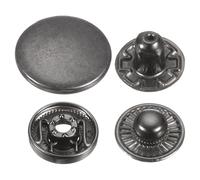 sourcing map 30 Sets Press-Stud Cap Buttons 17mm Metal Snap Fastener Alloy Sew-on Snap Buttons for Bags Leathers Marine Boat Canvas, Gun