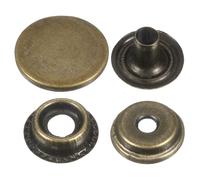 sourcing map 30 Sets Press-Stud Cap Buttons 17mm Metal Snap Fastener Alloy Sew-on Snap Buttons for Bag Leather Marine Boat Canvas, Bronze