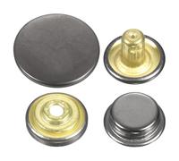 sourcing map 30 Sets Press-Stud Cap Buttons 17mm Metal Snap Fastener Alloy Sew-on Snap Buttons for Bag Leathers Marine Boat Canvas, Gun