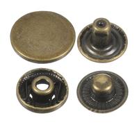 sourcing map 30 Sets Press-Stud Cap Buttons 17mm Metal Snap Fastener Alloy Sew-on Snap Buttons for Bags Leathers Marine Boat Canvas, Bronze