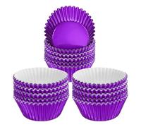 sourcing map 300 Count Purple Foil Muffins Cupcake Liners Standard Size Metallic Baking Cups Wrappers Greaseproof for Party Wedding Birthday