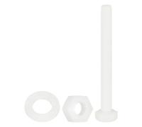 sourcing map 300 Pcs/100 Sets Nylon Hex Bolts, M6 x 60mm Plastic Full Threaded Hex Head Screws Bolts and Nuts with Flat Washers for Machinery Electronics Industrial Accessories, White