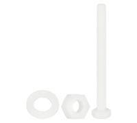 sourcing map 300 Pcs/100 Sets Nylon Hex Bolts, M6 x 70mm Plastic Full Threaded Hex Head Screws Bolts and Nuts with Flat Washers for Machinery Electronics Industrial Accessories, White