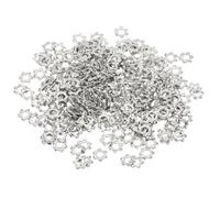 sourcing map 300 Pcs 304 Stainless Steel External Tooth Lock Washers, M2.5 Star Locking Washers for Screw Bolt Mechanical Equipment Fasteners, Silver