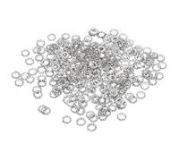 sourcing map 300 Pcs 304 Stainless Steel External Tooth Lock Washers, M2 Star Locking Washer Serrated Washer for Screw Bolt Mechanical Equipment Fasteners, Silver