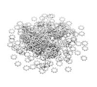 sourcing map 300 Pcs 304 Stainless Steel External Tooth Lock Washers, M4 Star Locking Washers for Screw Bolt Mechanical Equipment Fasteners, Silver
