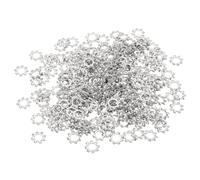 sourcing map 300 Pcs 304 Stainless Steel External Tooth Lock Washers, M5 Star Locking Washers for Screw Bolt Mechanical Equipment Fasteners, Silver