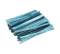 sourcing map 300 Pcs Holographic Twist Ties, 4" Reusable Bag Twist Ties for Packaging Bakery Cake Candy Coffee Bags Wedding Party Favor Supplies, Blue