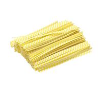 sourcing map 300 Pcs Kraft Paper Twist Ties, 4" Reusable Bag Twist Ties for Packaging Bakery Cake Candy Coffee Bags Wedding Party Favor Supplies, Yellow
