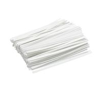 sourcing map 300 Pcs Kraft Paper Twist Ties, 4" Reusable Bag Twist Ties for Packaging Bakery Cake Candy Coffee Bags Wedding Party Favor Supplies, White