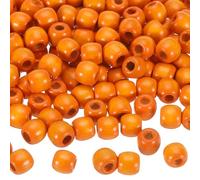 sourcing map 300 Pcs Large Hole Wooden Beads Hair Braid Beads, Unfinished Natural Barrel Wood Spacer Beads for Crafts Hair DIY Macrame Jewelry Making, Orange (12 x 11mm, 5mm Hole)