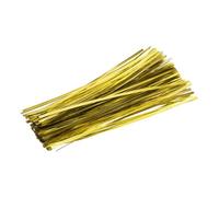 sourcing map 300 Pcs Metal Twist Ties, 8" Reusable Bag Twist Ties for Packaging Bakery Cake Candy Coffee Bags Wedding Party Favor Supplies, Gold