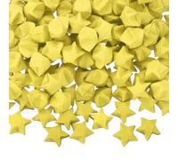 sourcing map 300 Pcs Paper Stars Pre-Made Origami Lucky Wishing Star for Best Wish Christmas Party Wedding Valentine's Day Girl Friends Gift(Yellow)