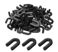 sourcing map 300 PCS Tile Leveling Spacers, 6mm / 1/4" Horseshoe Shim U Shaped Tile Spacers Plastic Shims for Installation Self Leveling Tiling Tools, Black