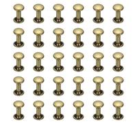 sourcing map 300 Sets Double Cap Leather Rivets, 6x10mm Round Cap Metal Studs Rivets for Leather Craft Repair DIY Purse Belts Bags Shoes, Bronze