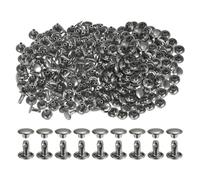 sourcing map 300 Sets Leather Rivets 8 x 8mm Metal Double Cap Rivet Snaps Studs Fasteners Rivets for Leather Craft DIY Repair Decoration, Gunmetal