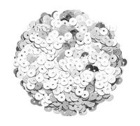 sourcing map 30000Pcs Flat Sequin Paillettes, 6mm/0.24" Flat Round Loose Sequin with Single Holes - 3.53 oz (100g) for DIY Crafts Sewing Embroidery Clothing, Silver