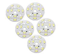 sourcing map 300mA 5W 10x5730SMD LED Chip Module Aluminum Board Pure White Super Bright 40mm Dia 5pcs