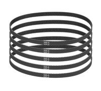 sourcing map 300mm GT-2 Timing Belt, 5pcs 6mm Width 2mm Pitch 3D Printing GT-2 Timing Belt Closed Loop Rubber, Black