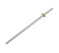 sourcing map 300mm Length T8 8mm Dia Lead Screw Rod,4 Lead Stainless Steel Lead Screw Rod With Copper Nut Trapezoidal Thread for 3D Printer Z Axis