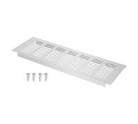 sourcing map 300mm x 100mm Door Air Vent Cover, 1 Set Heavy Duty Aluminum Grille Ventilation Cover Louvered with 4 Mounting Screws for Cabinet Wardrobe Door, Grey