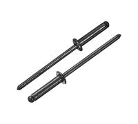 sourcing map 300Pcs 1/8"x1/2" Aluminum Blind Rivets, Aluminum Grip and Steel Mandrel, Dome Head Long Split Rivets for Metal, Furniture, Automotive, Black