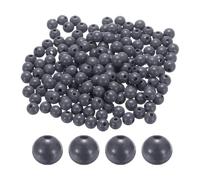sourcing map 300pcs 12mm Deep Gray Wood Beads 3.3mm Large Hole Round Wooden Loose Spacer Beads for Jewelry Making Necklace Bracelets DIY Crafts Macrame Handmade Decorations