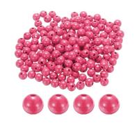 sourcing map 300pcs 12mm Rose Pink Wood Beads 3.3mm Large Hole Round Wooden Loose Spacer Beads for Jewelry Making Necklace Bracelets DIY Crafts Macrame Handmade Decorations