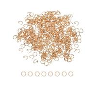 sourcing map 300pcs 5mm Open Jump Rings Rose Gold Key Rings Clasps for Jewelry Making Tools Supplies Jewelry DIY Crafts Keychains Rings