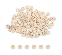sourcing map 300Pcs 6mm Wood Beads, Unfinished Wooden Natural Beads Round Wood Spacer Beads for Bracelets Hair Jewelry Making DIY Crafts Garland Macrame Home Decor