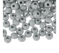 sourcing map 300Pcs 8mm Colored Natural Wood Beads, Large Hole Round Colorful Wooden Spacer Beads for DIY Crafting, Jewelry Making Bracelets (Grey)