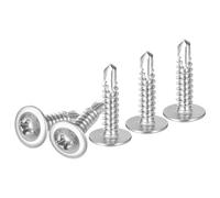sourcing map 300Pcs #8x3/4" Phillips Head Self Tapping Screws, 410 Stainless Steel Flat Head High-Strength Quick Tapping Screws Wood Screw for Wood, Metal, Plastic, Silver