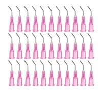 sourcing map 300pcs Blunt Tip Dispensing Needles, 18 Gauge 45 Degrees Bent Dispensing Tips 0.5" End Angled Dispenser Needle with Luer Elbow Blunt Needle for Oil or Glue Applicator, Pink