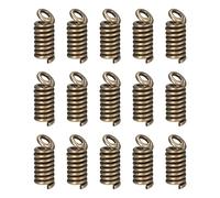 sourcing map 300Pcs Coil Cord Ends, 3.5x8.5mm Iron Spring Tube Cap Clasps with Loops for DIY Jewelry Craft Making, Bronze Tone