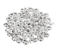 sourcing map 300pcs Crimp Bead Covers, 3mm/0.12" Half Round Open Crimp Beads Knot Cover Metal Small Loose Beads End Tip for Bracelet Jewelry Making Craft DIY, Silver