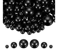 sourcing map 300Pcs Faux Pearl for Crafting, 8/14/20mm No Hole ABS Round Pearls for Vase Fillers Jewelry Making Vase Filler Cosmetic Boxes Home Decor DIY Parts Table Scatter, Black