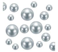 sourcing map 300Pcs Faux Pearl for Crafting, 8/14/20mm No Hole ABS Round Pearls for Vase Fillers, Jewelry Making, Cosmetic Boxes, DIY Parts, Table Scatter, Home Decoration, Silver