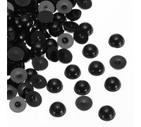 sourcing map 300pcs Flatback Pearls 12mm ABS Plastic Half Round Dome, Black | ABS Plastic Pearls,Craft Beads for DIY Craft Shoes Decorations Clothes Wedding Christmas Photo Frames