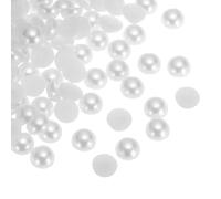 sourcing map 300pcs Flatback Pearls 14mm ABS Plastic Half Round Dome Imitation Pearls Craft Beads for DIY Craft Shoes Decorations Clothes Wedding Christmas Photo Frames, White