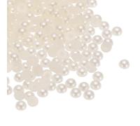 sourcing map 300pcs Flatback Pearls 4mm ABS Plastic Half Round Dome Imitation Pearls Craft Beads for DIY Craft Shoes Decorations Clothes Wedding Christmas Photo Frames, Beige