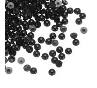 sourcing map 300pcs Flatback Pearls 4mm ABS Plastic Half Round Dome Imitation Pearls Craft Beads for DIY Craft Shoes Decorations Clothes Wedding Christmas Photo Frames, Black