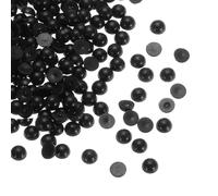 sourcing map 300pcs Flatback Pearls 6mm ABS Plastic Half Round Dome Imitation Pearls Craft Beads for DIY Craft Shoes Decorations Clothes Wedding Christmas Photo Frames, Black