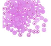 sourcing map 300pcs Flatback Pearls 6mm ABS Plastic Half Round Dome Imitation Pearls Craft Beads for DIY Craft Shoes Decorations Clothes Wedding Christmas Photo Frames, Light Purple